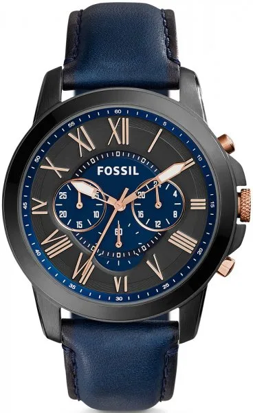 Fossil GRANT Blue Leather Strap 44mm FS5061