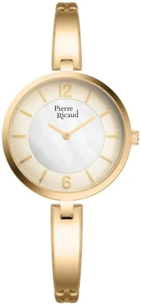 Pierre Ricaud P22092.115SQ – Damski Zegarek Złoty z Masą Perłową + Grawer Gratis