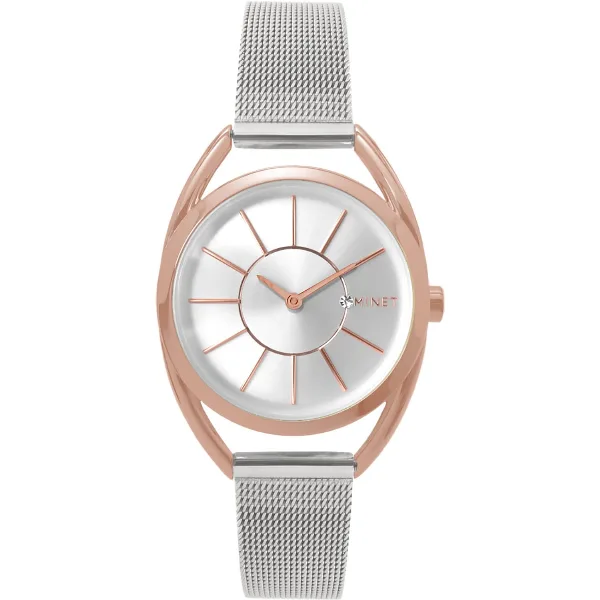 MINET MWL5019 - ICON Semi Rose Gold Mesh - Damski - Zegarek na bransolecie mesh