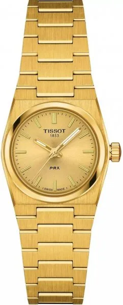 Zegarek Tissot PRX 25mm T137.010.33.021.00 – damski złoty zegarek z szampańską tarczą