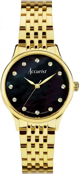 Accurist Dress Diamond 28mm - Black Mother of Pearl 77004