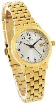 Damski zegarek Timemaster 270-03 złoty z datownikiem na bransolecie