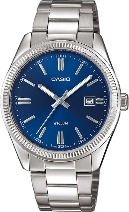 Casio MTP-1302PD-2AVEF – zegarek męski Classic granatowy 5 ATM bransoleta