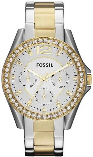 Fossil Riley Srebrny/Stal w odcieniu złota Ø38 mm ES3204