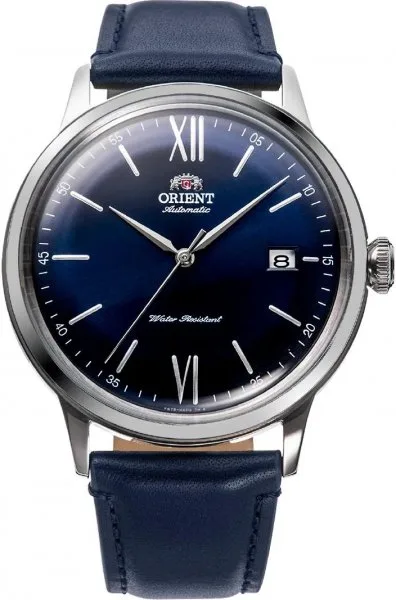 Zegarek męski Orient Classic Automatic Bambino RA-AC0021L10B – niebieska tarcza, automat