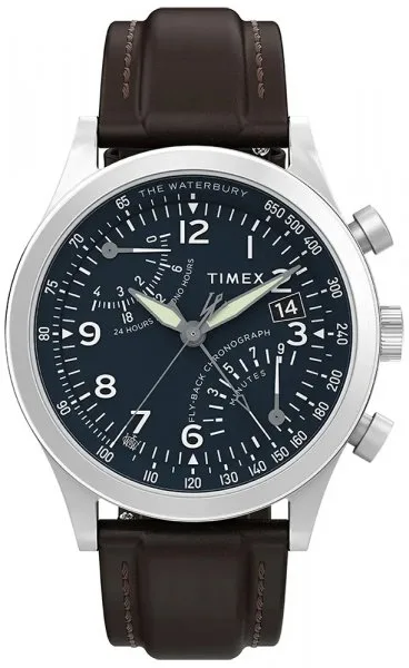 TIMEX TW2W47900 - Waterbury Fly-Back Chronograph - Męski - Zegarek na pasku