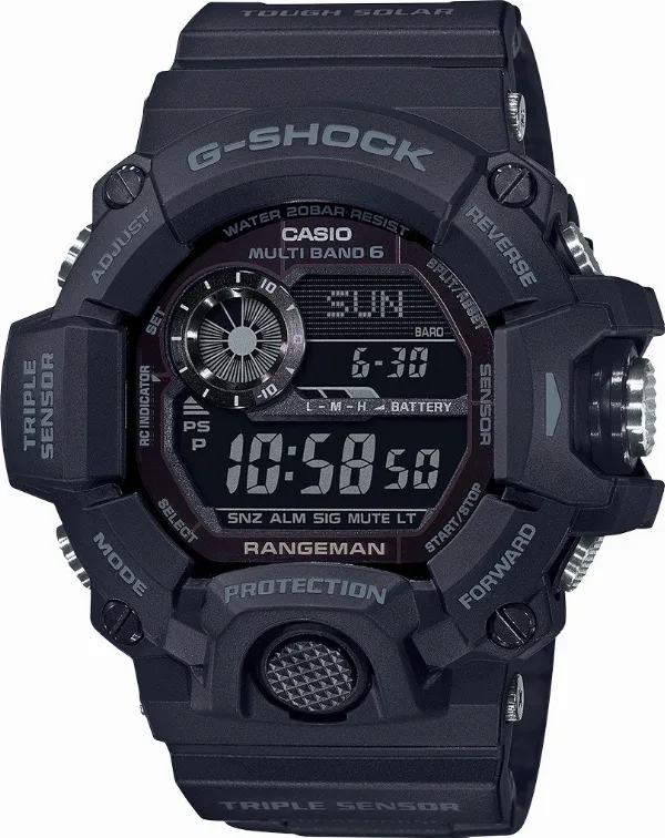 Zegarek męski Casio G-Shock Rangeman GW-9400-1BER Master of G Solar Radio Controlled