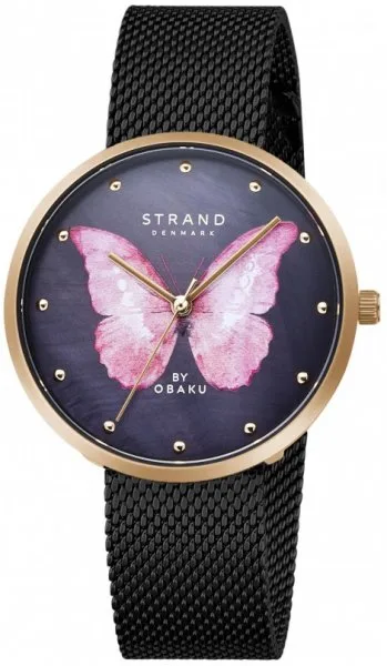Zegarek damski STRAND Butterfly S700LXVBMB-DBP różowe złoto motyl