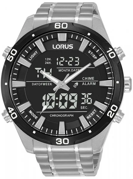 Zegarek męski Lorus RW649AX9 Chronograph – czarna tarcza, Day Date, Alarm, 100M