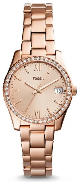 Fossil Scarlette Mini Różowe złoto/Stal w kolorze różowego złota Ø32 mm ES4318