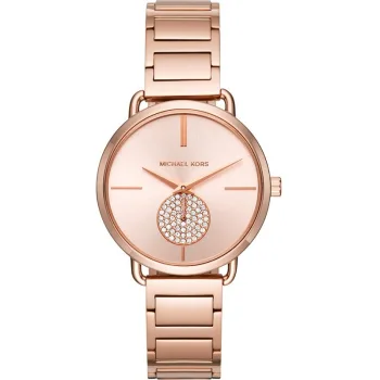 Michael Kors Portia MK3640 – damski zegarek outlet | Delikatne rysy na kopercie i bransolecie | Różowe złoto